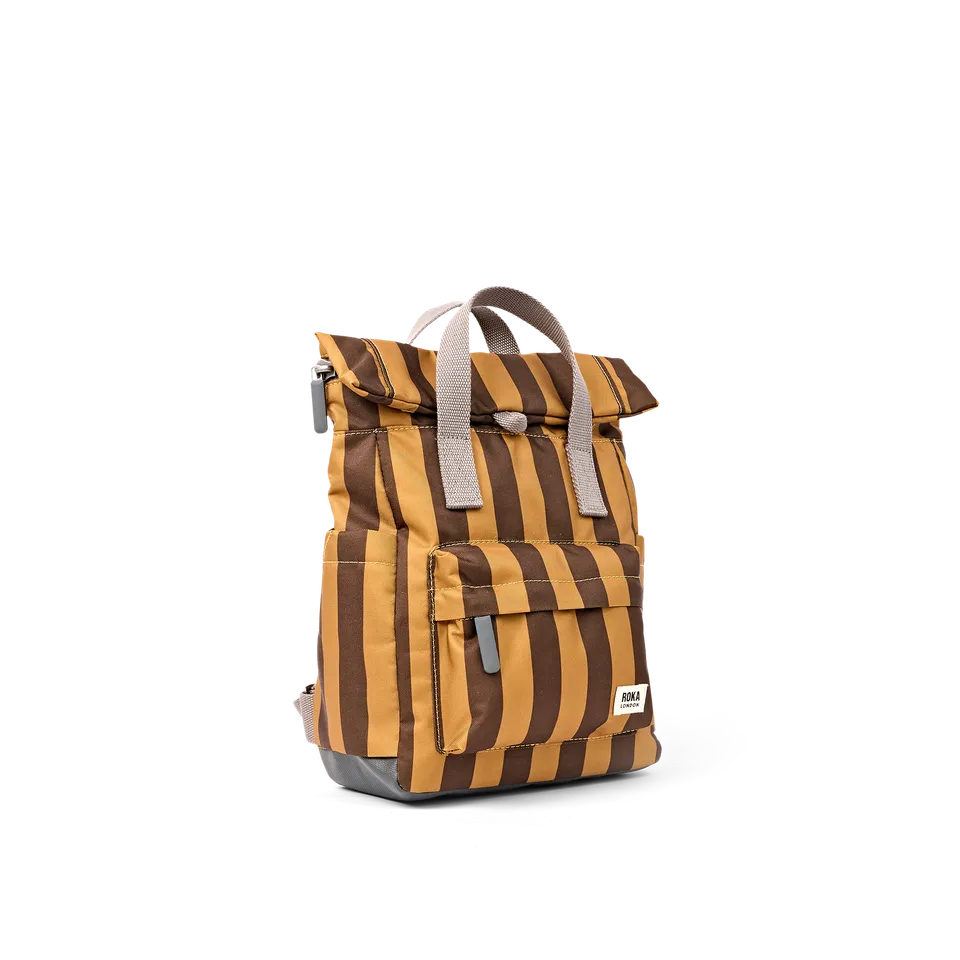 Roka London Canfield sekk small brun stripe 9,8 liter
