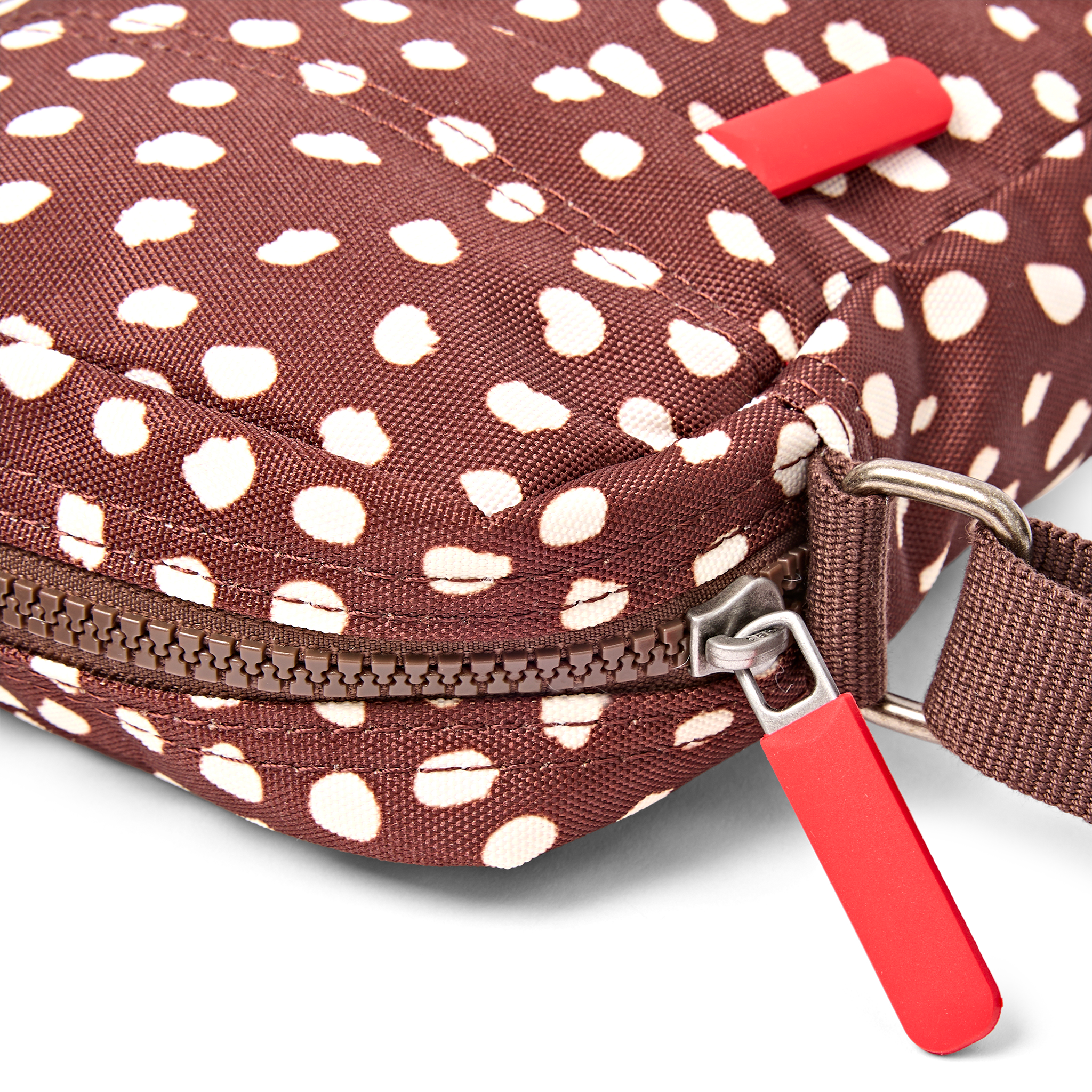 Roka London Bond crossbody Small brown dot vanntett