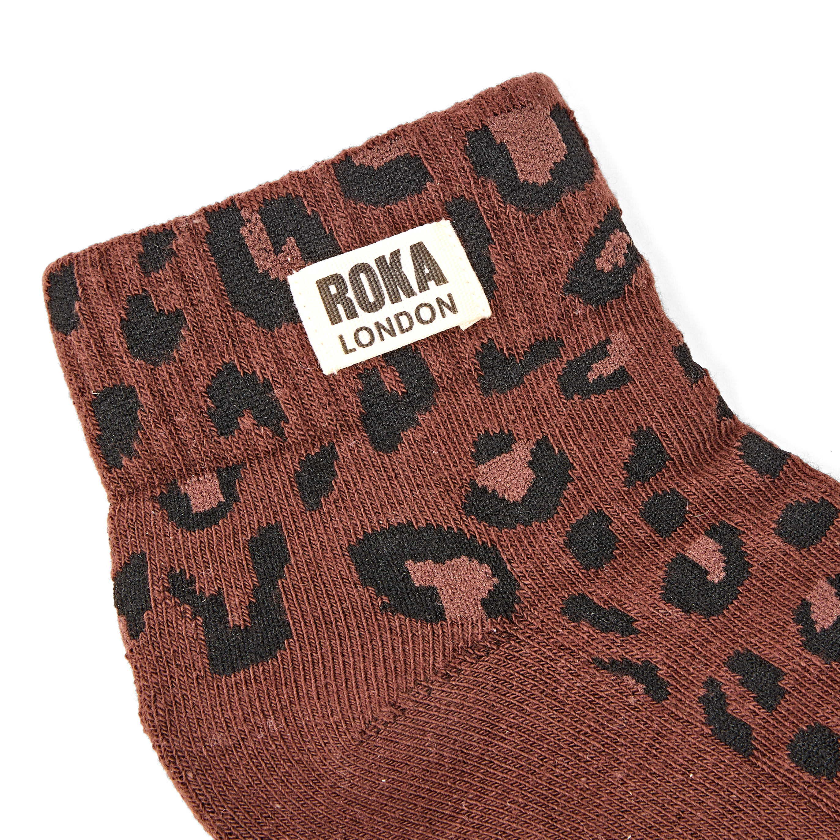 Roka London Wembley ankelsokker Mini Leopard økologisk bomull