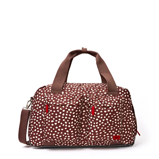 Roka London Gatwick duffelbag brown dot small vanntett