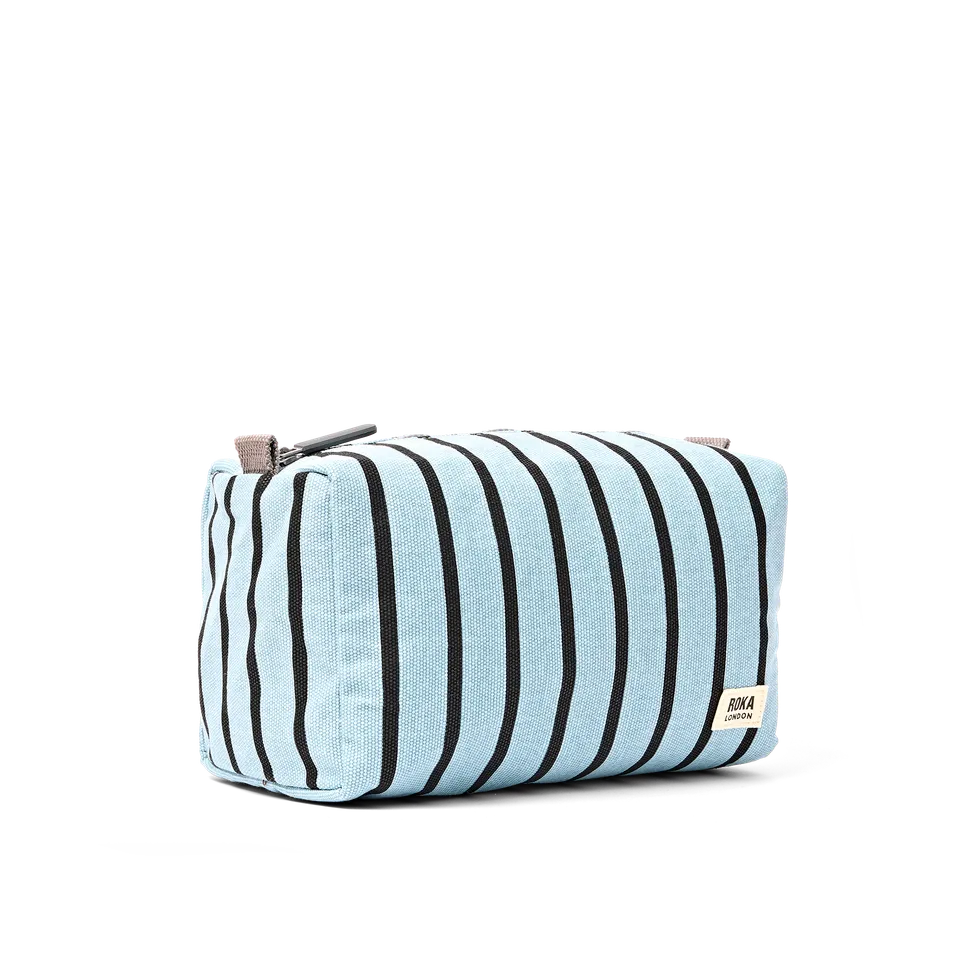 Roka London Maygrove toalettmappe blue stripe small 4,8 L