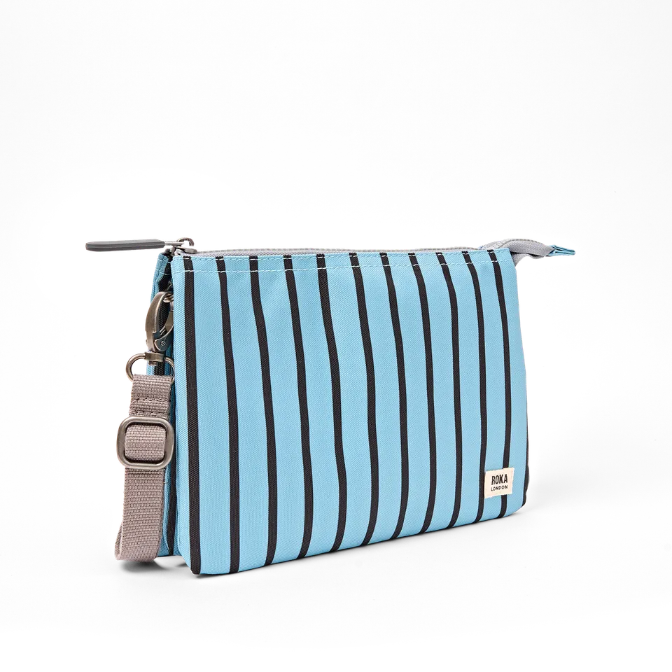 Roka London Carnaby XL crossbody-veske Blue Stripe 0,5 liter