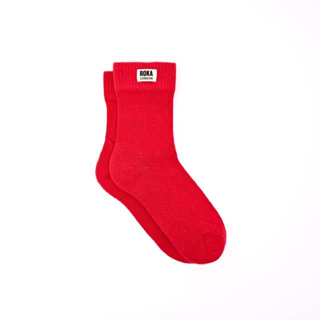 Roka London Wimbledon crewsokker scarlet rød