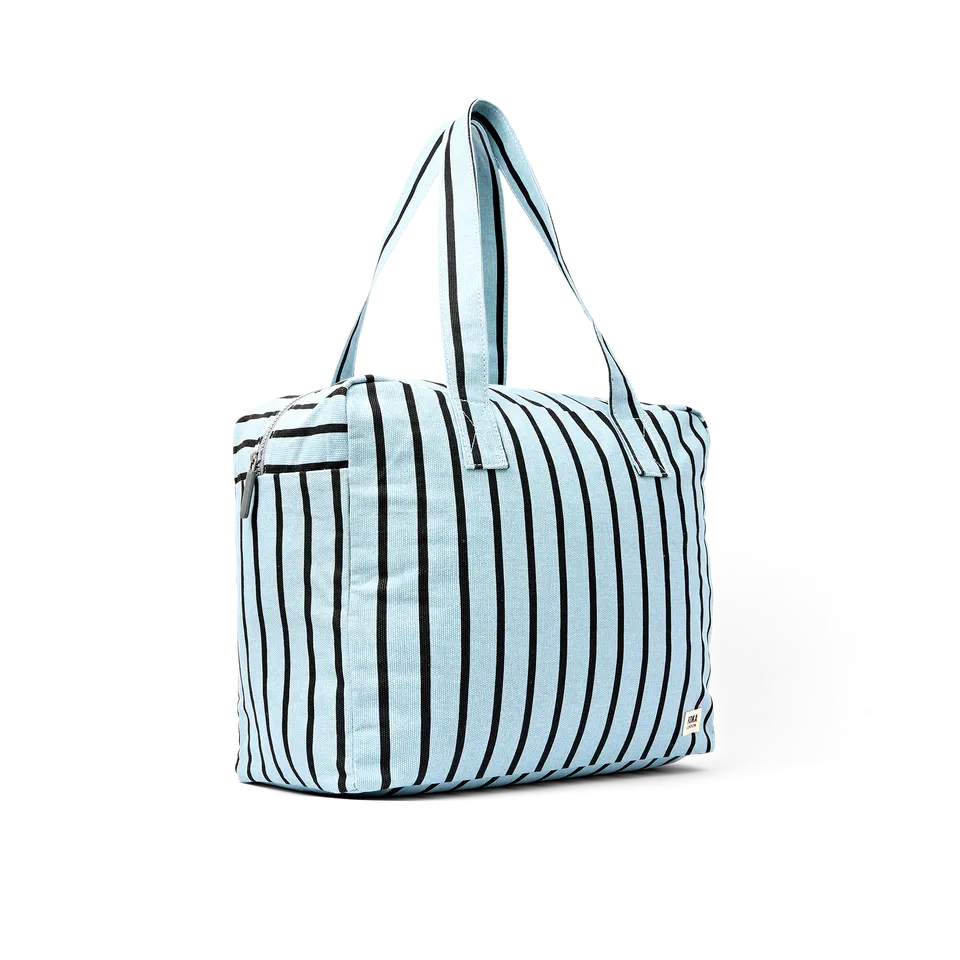 Roka London Sloane skulderveske Medium Blue Stripe bomull