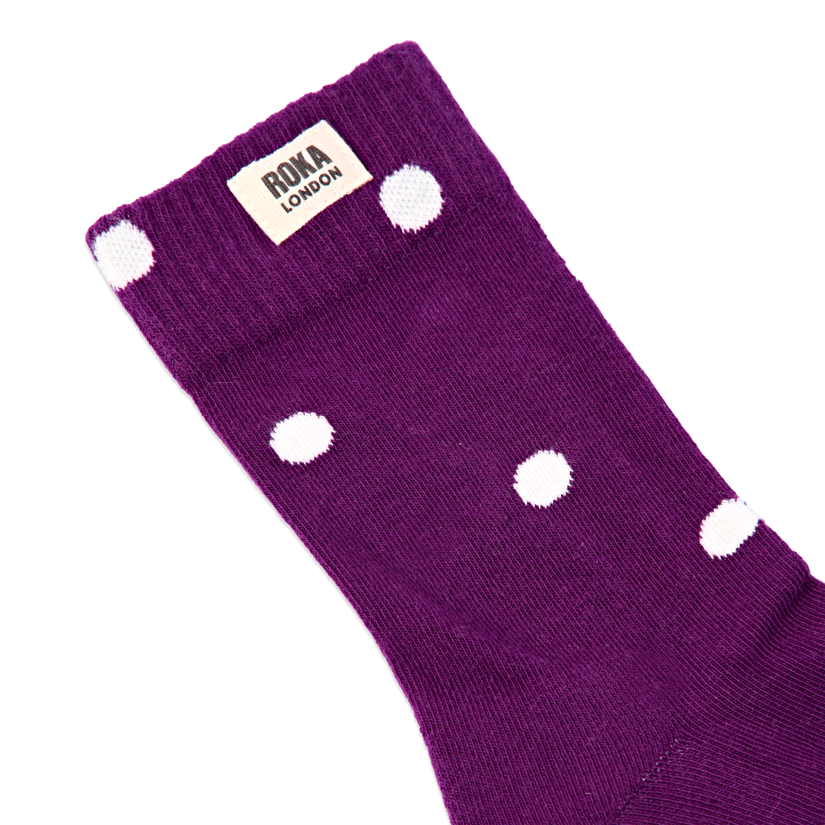 Roka London Wimbledon crewsokker Purple Dot bomull