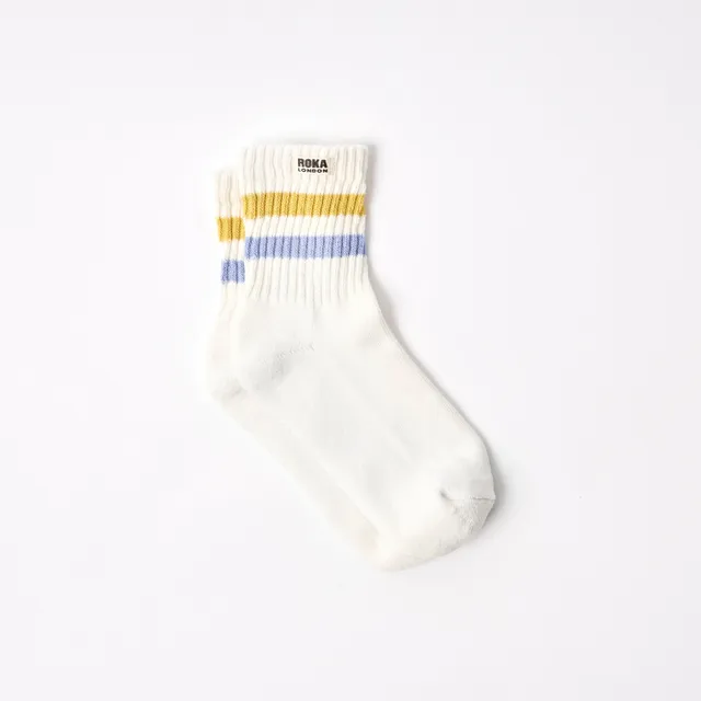 Roka London Windsor Summer Yellow sokker dame stripete