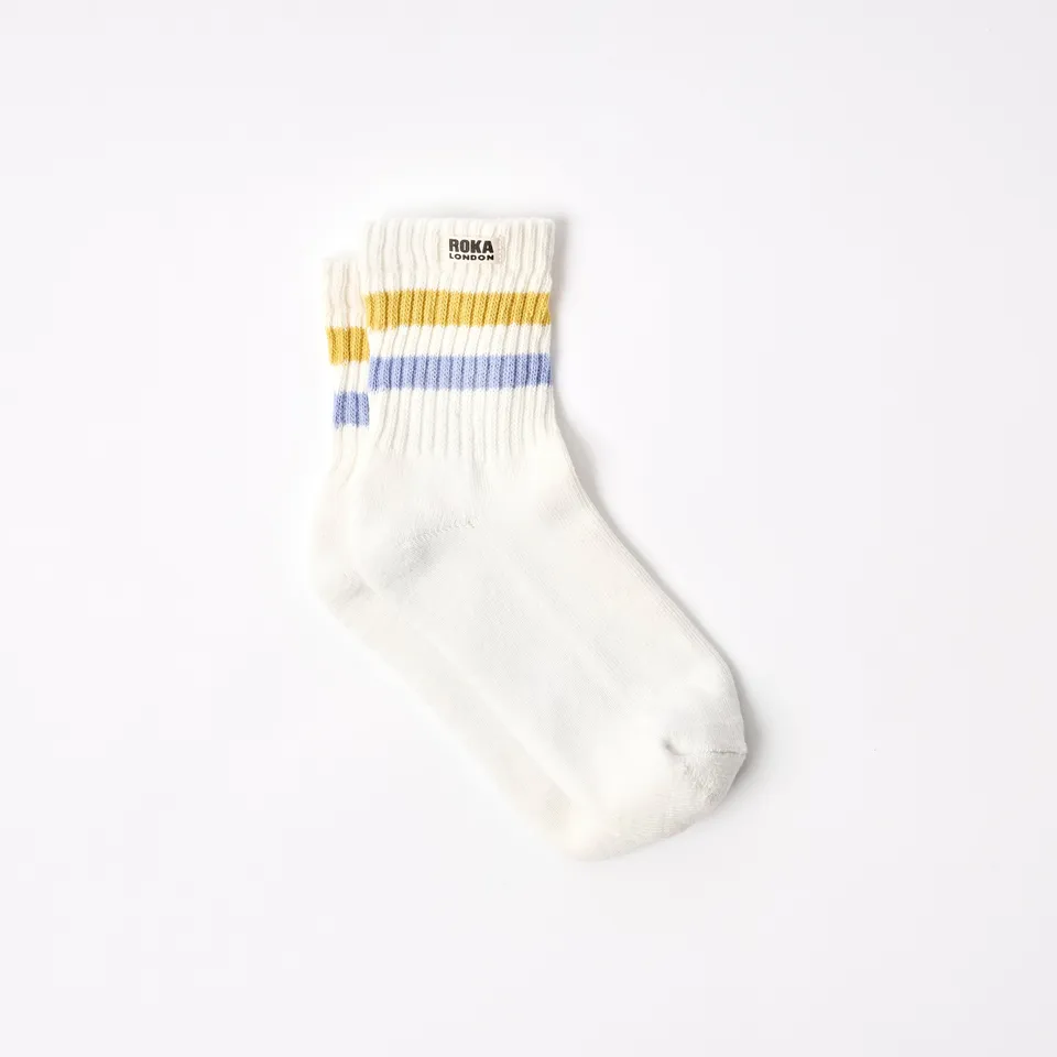 Roka London Windsor Summer Yellow sokker dame stripete