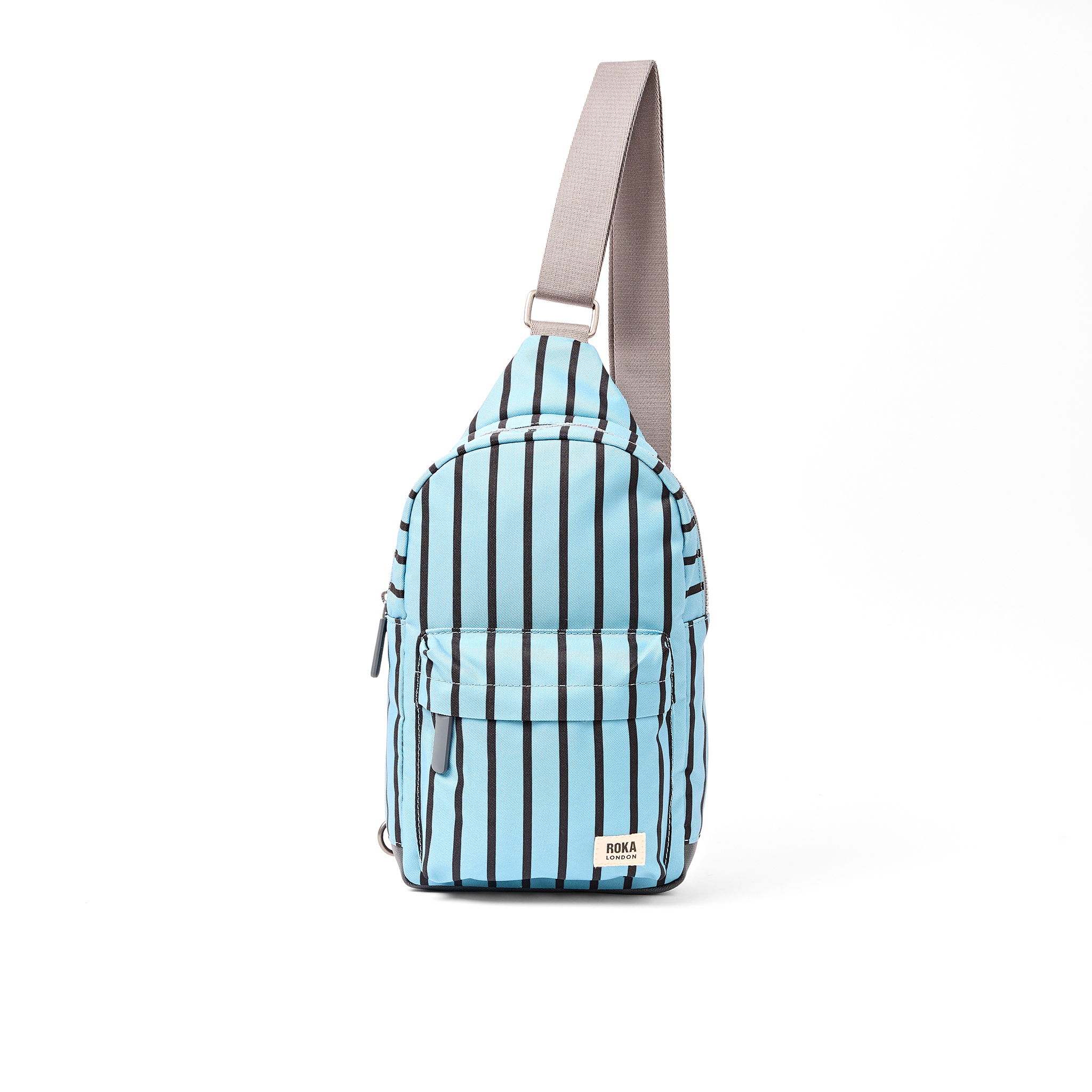 Roka London Willesden skulderveske blå striper Large 5 liter