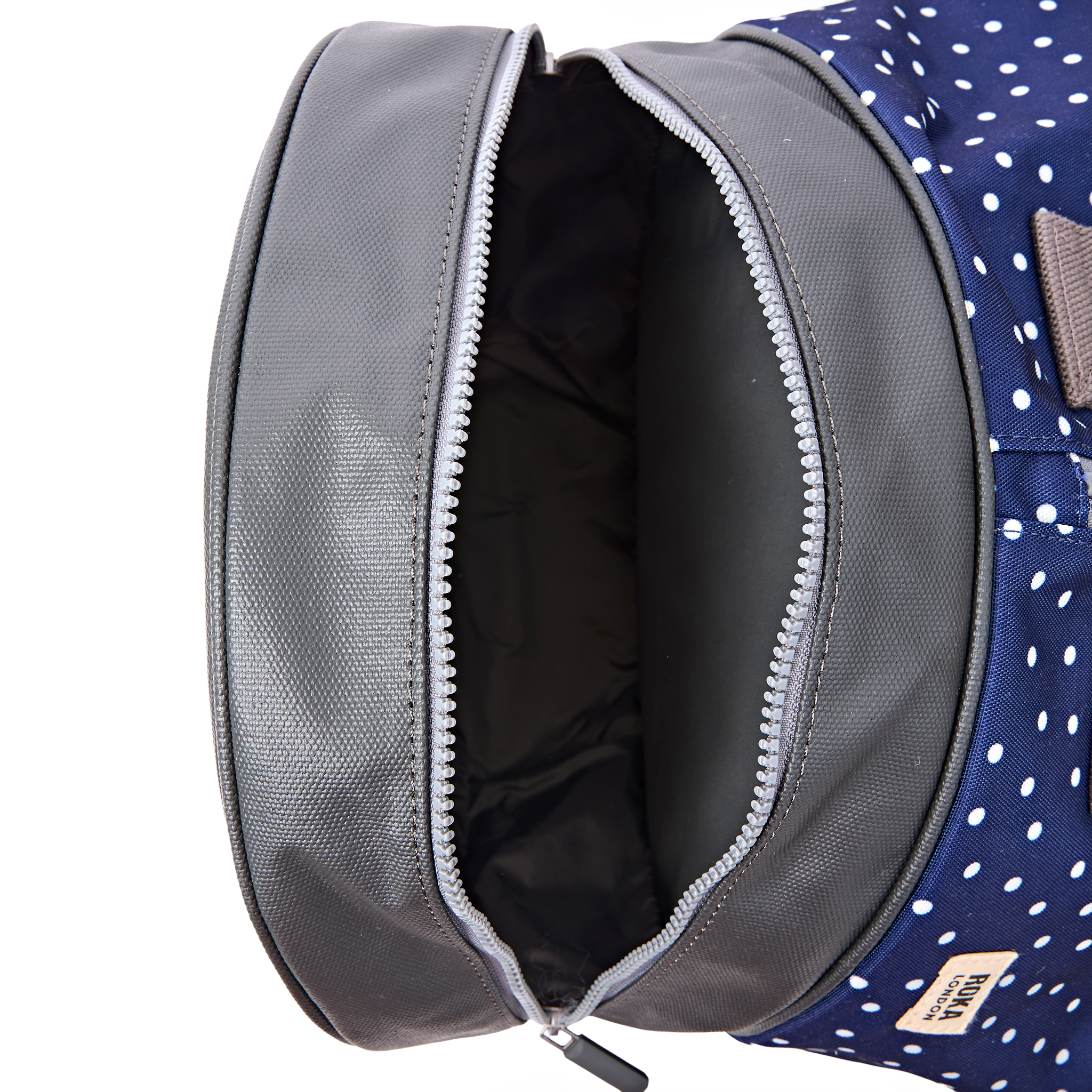 Roka London Heathrow duffelbag large navy polka dot med skolom
