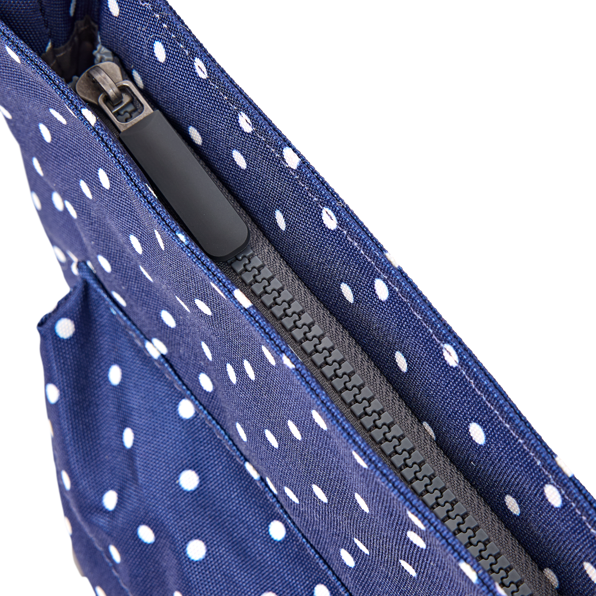Roka London Kennington skulderveske navy polka dot