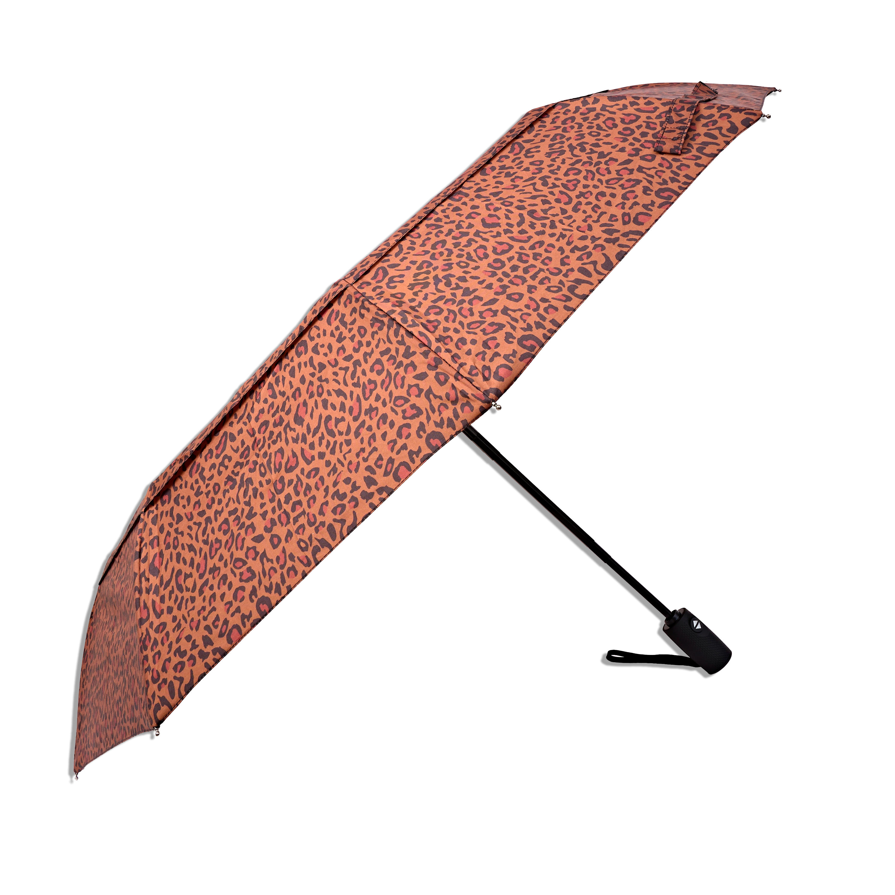 Roka London Waterloo paraply brown mini leopard Medium