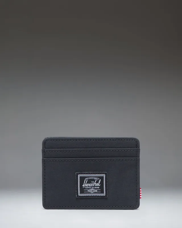 Herschel Charlie kortholder twill svart/grå slank