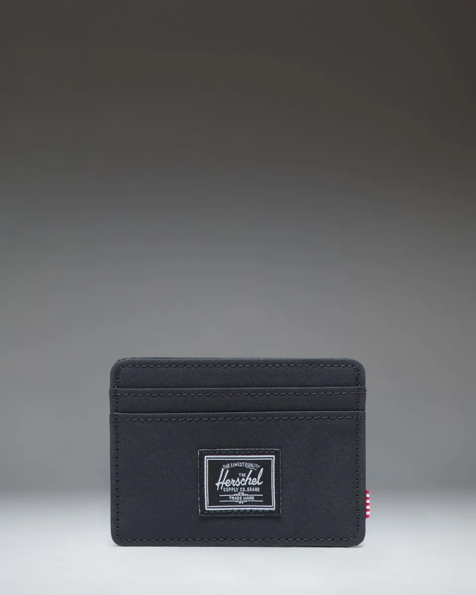 Herschel Charlie kortholder twill svart/grå slank