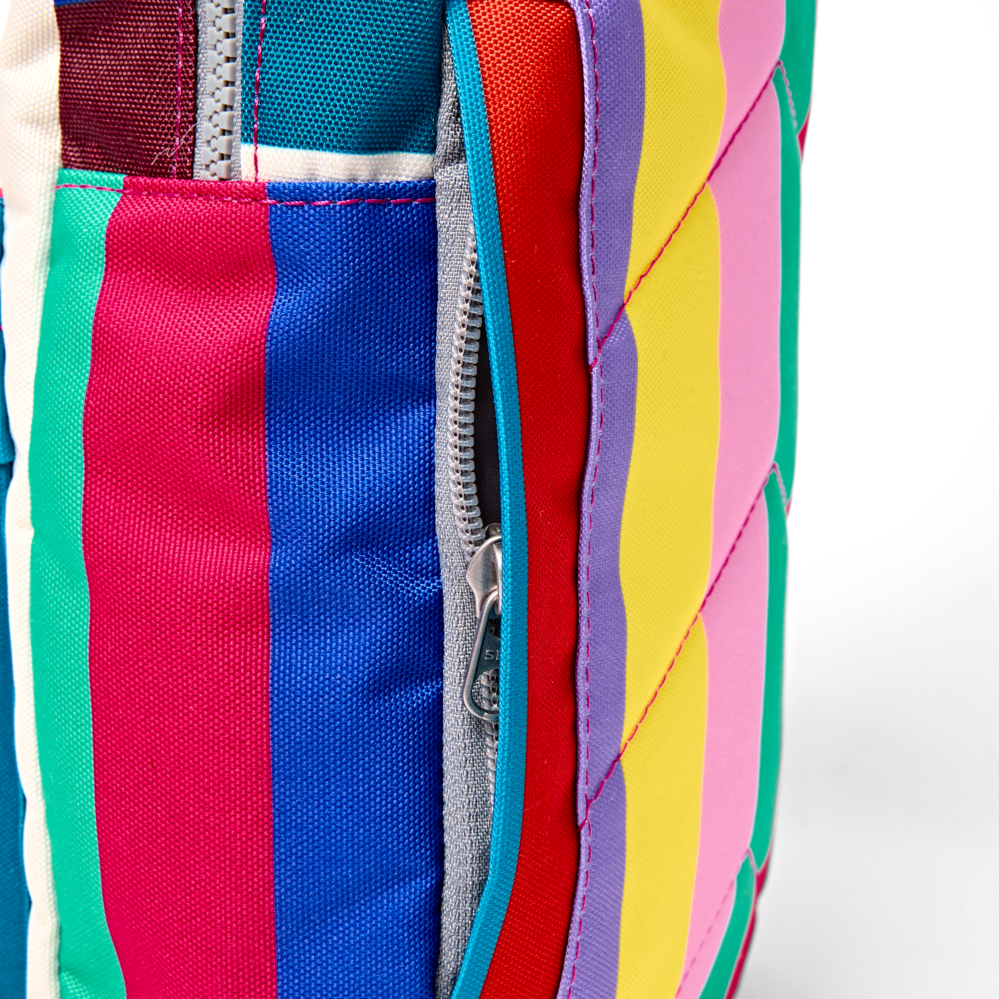 Roka London Willesden Large slingbag wide multi stripe canvas