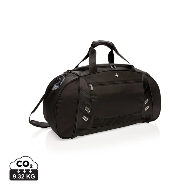 Swiss Peak weekendbag sportbag svart med skofack
