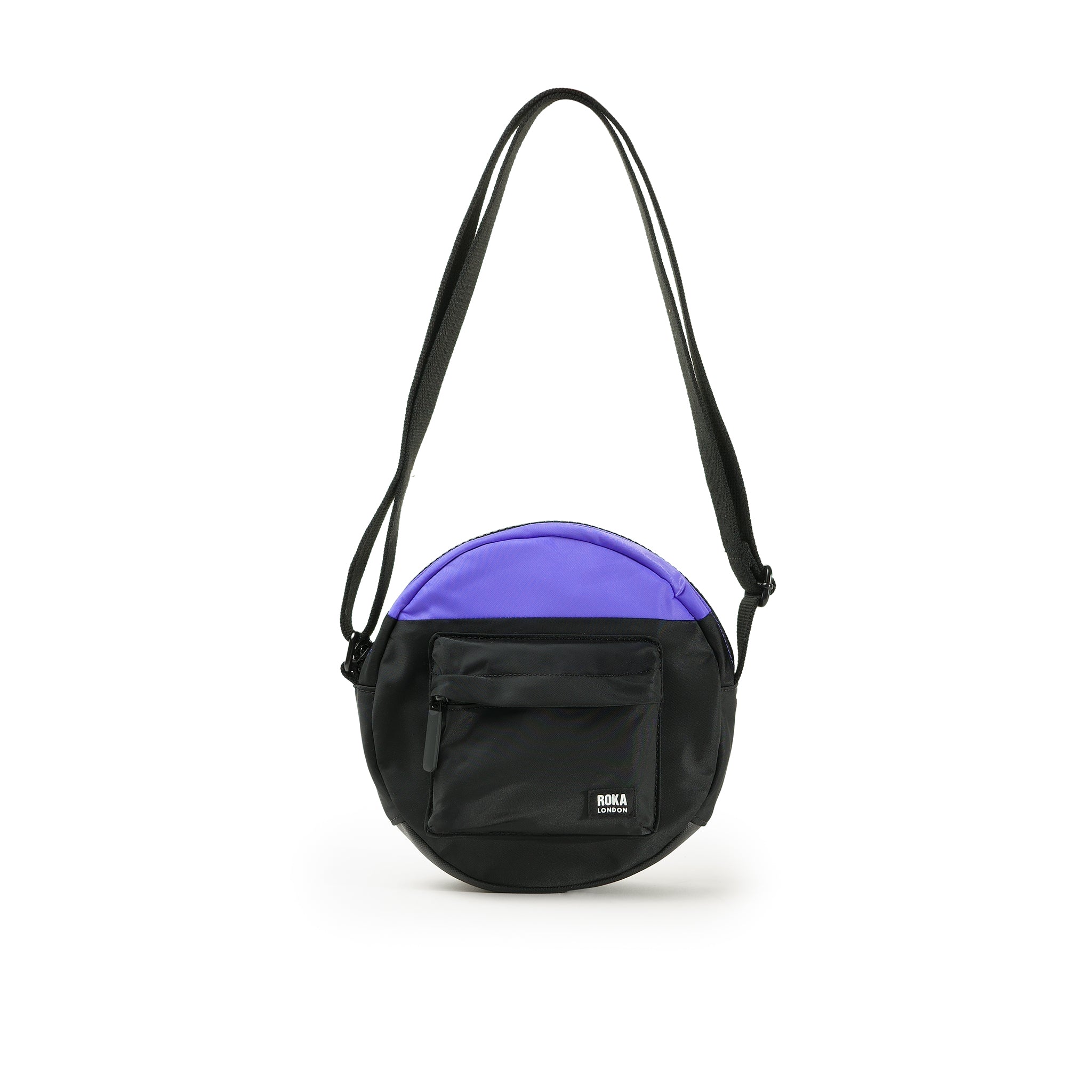 Roka London Paddington skulderveske svart/lilla 4,1 liter