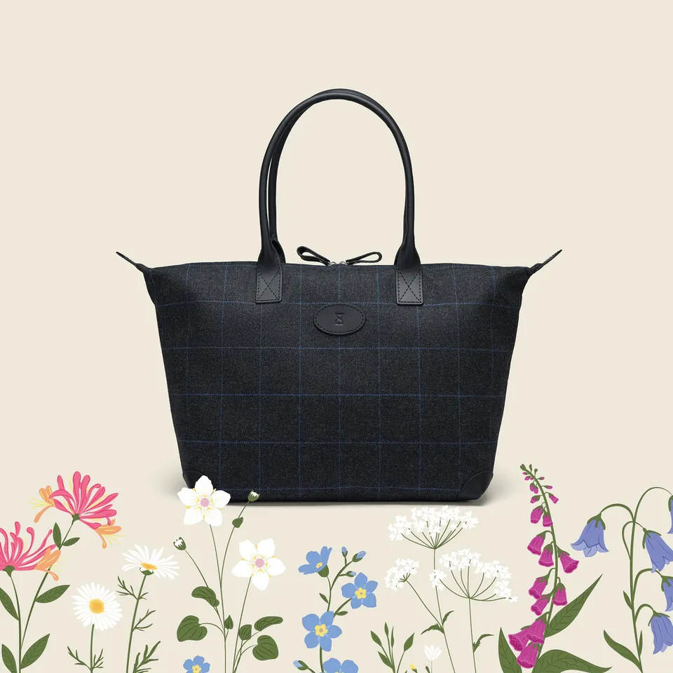 Chapman Tweed Bag helgeveske tweed blomsterfôr