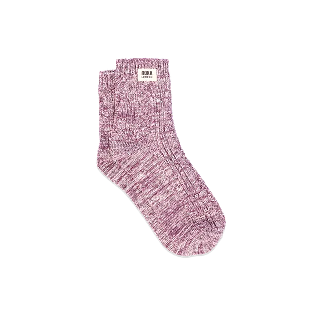 Roka London Wallace crewsokker berry 36-42 bomull