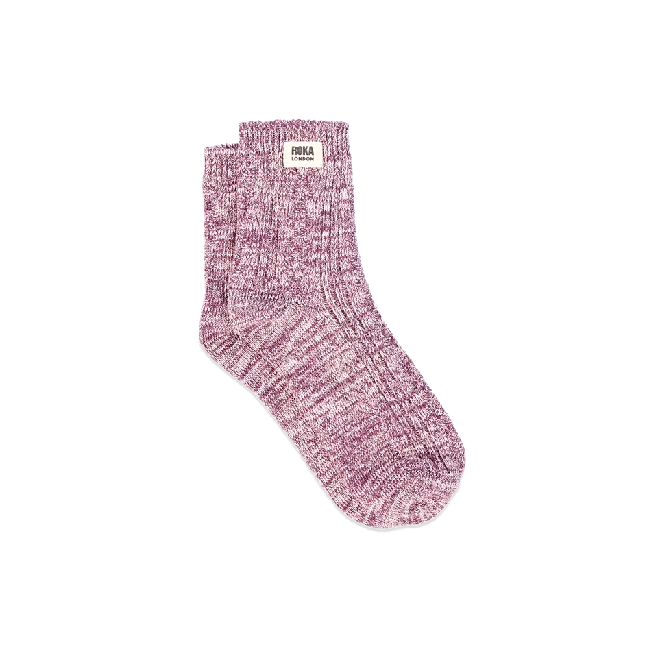 Roka London Wallace crewsokker berry 36-42 bomull