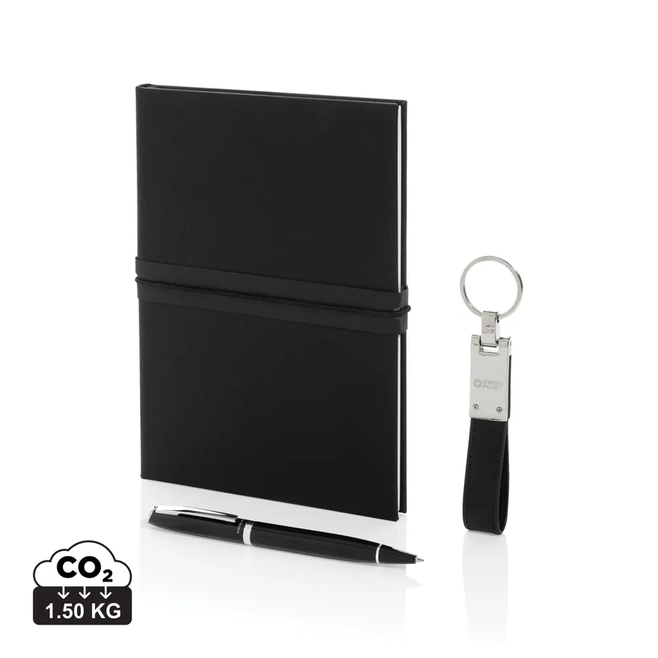 Swiss Peak RCS gavesett standard svart penn og notatbok