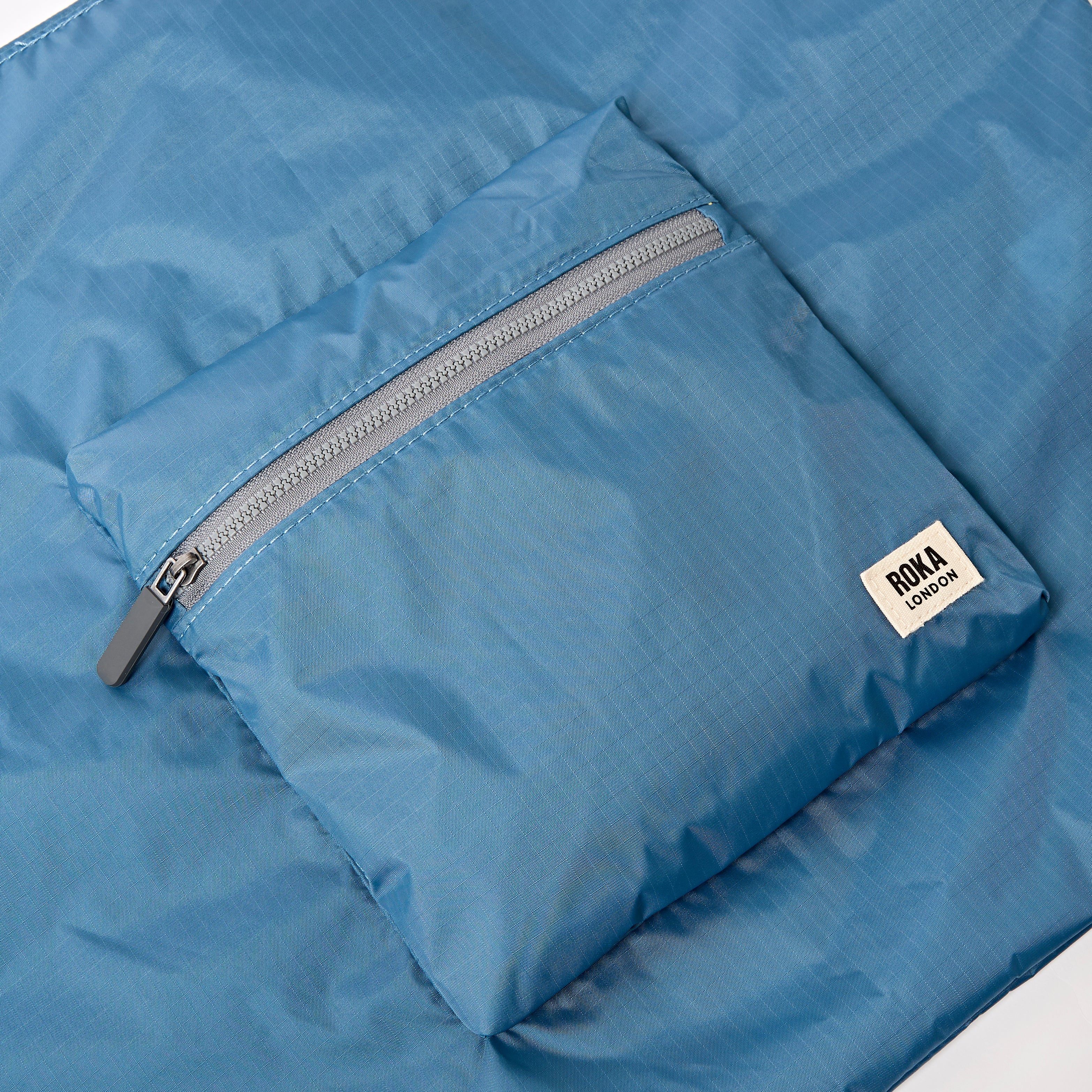 Roka London Borough Medium shopper retro blue sammenleggbar