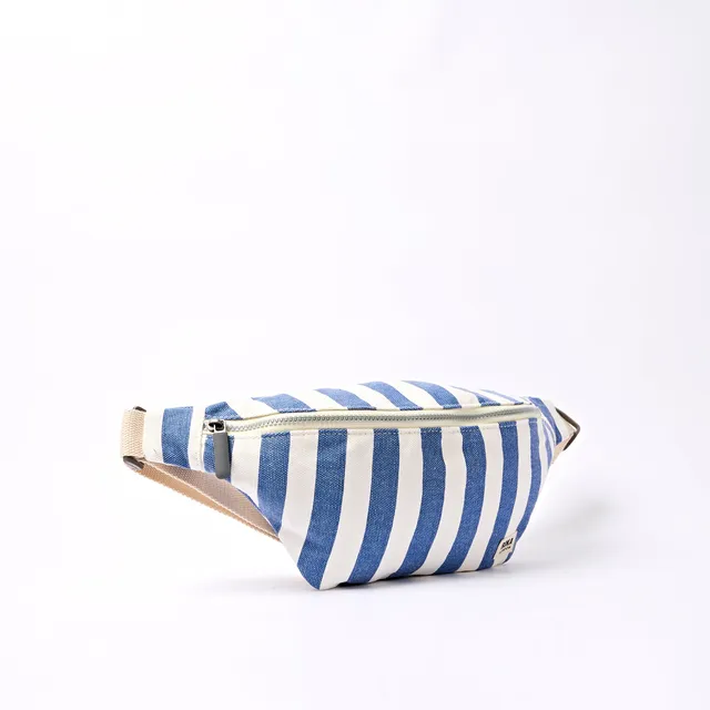 Roka London Mill Hill crossbody small denim stripe 3,7 liter