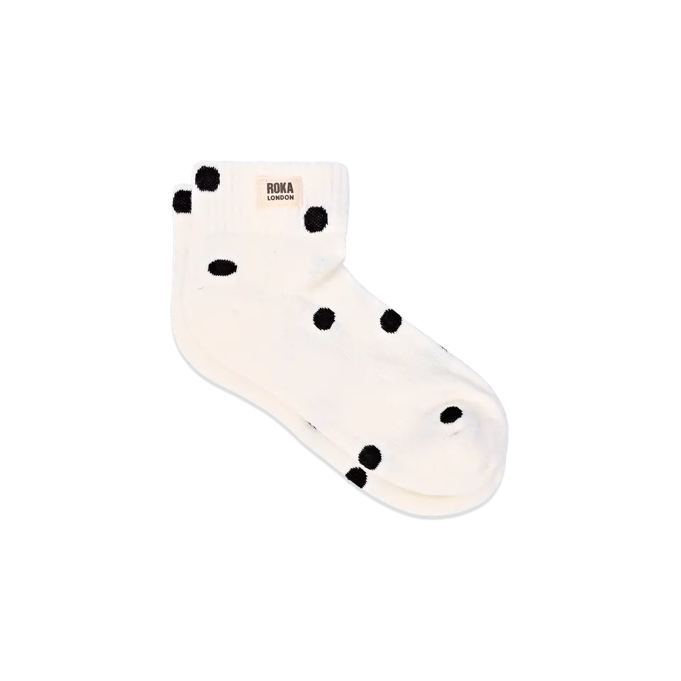 Roka London Wembley ankelsokker marshmallow dot 36-42 bomull