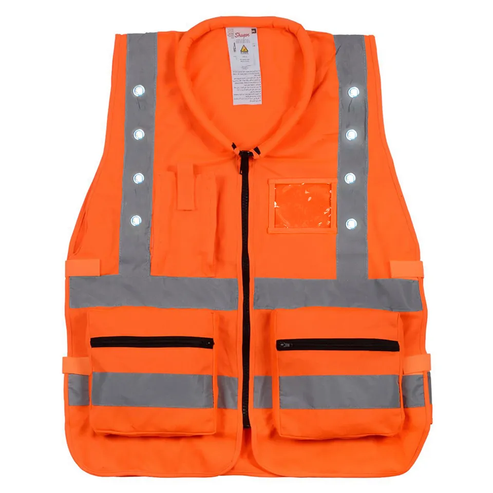 Shugon Hi-Safe refleksvest oransje med LED-lys