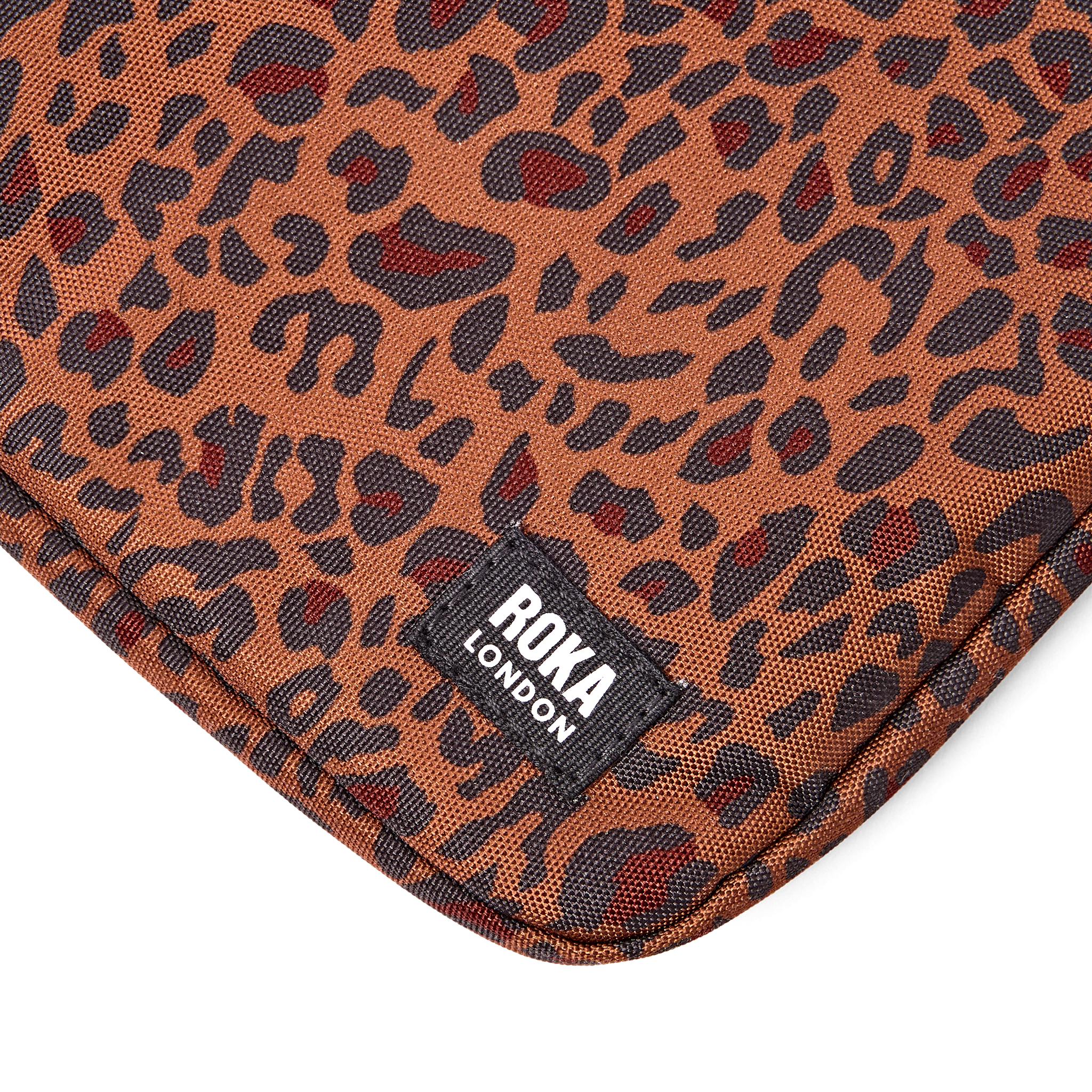Roka London Brick Lane laptopmappe Mini Leopard 14" 2,2 liter