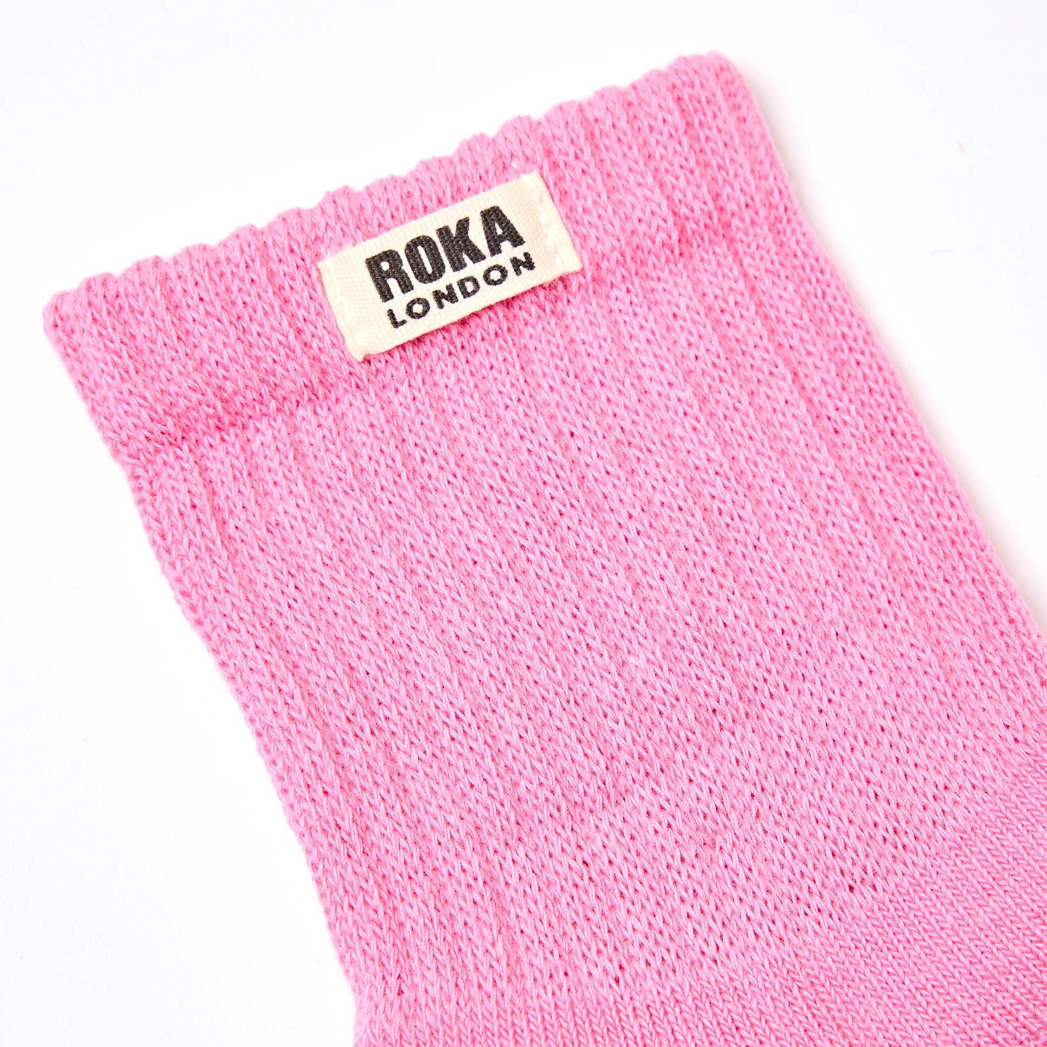 Roka London Windsor sokker pink carnation str 36–42 stripe