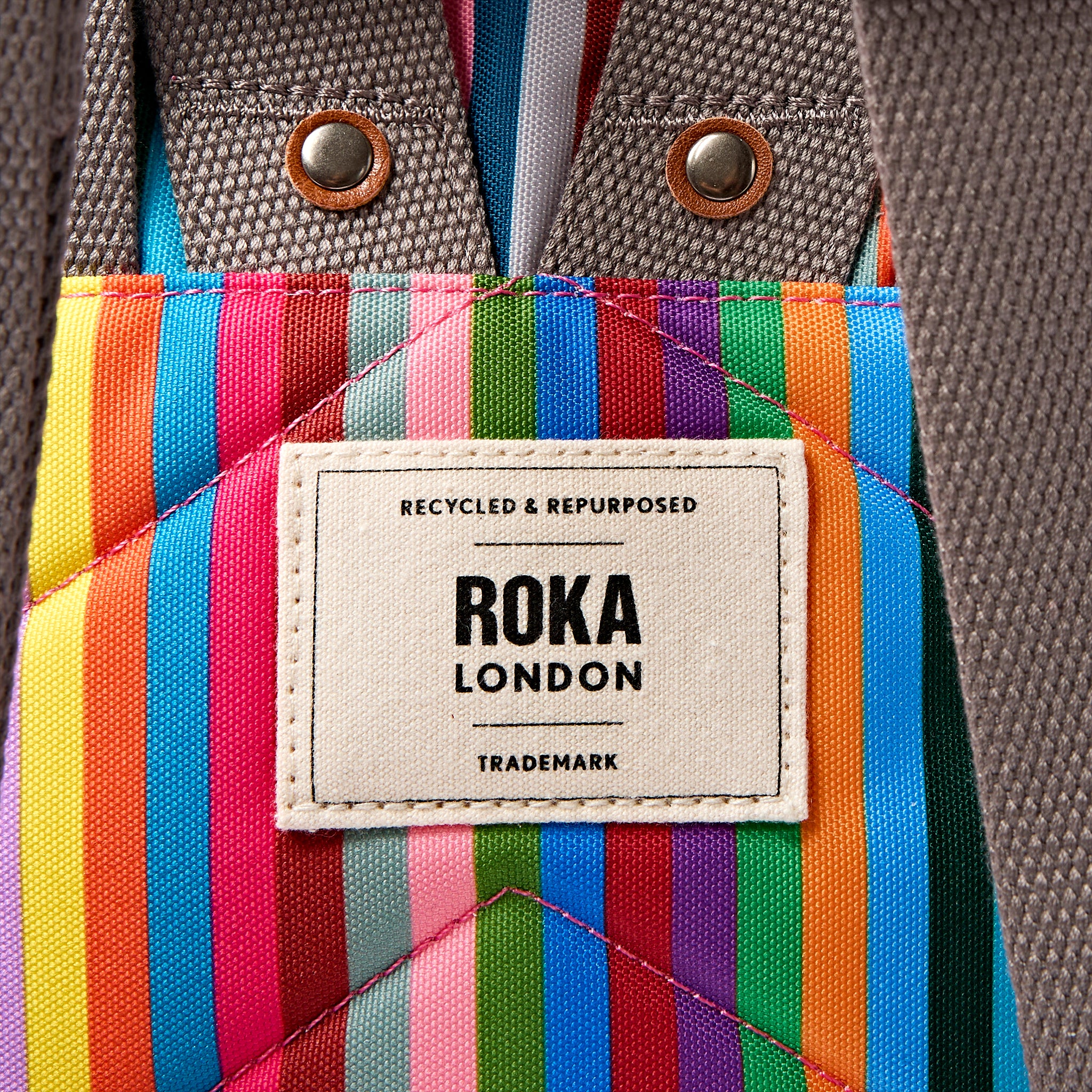 Roka London Bantry Small ryggsekk multi stripe 7,4 liter