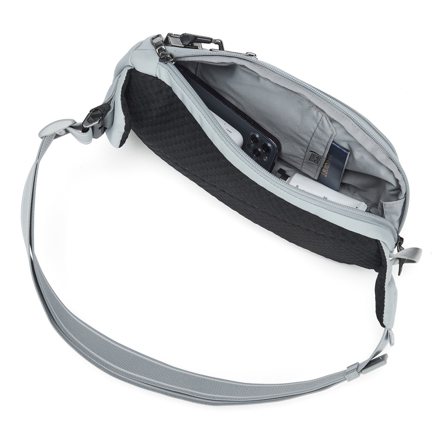 Pacsafe Vibe V slingsekk svart kuttesikker front