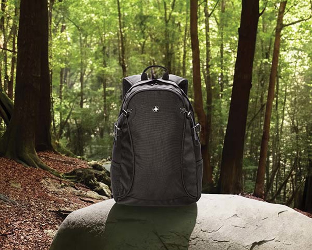 Swiss Peak friluftssekk ryggsekk svart polyester