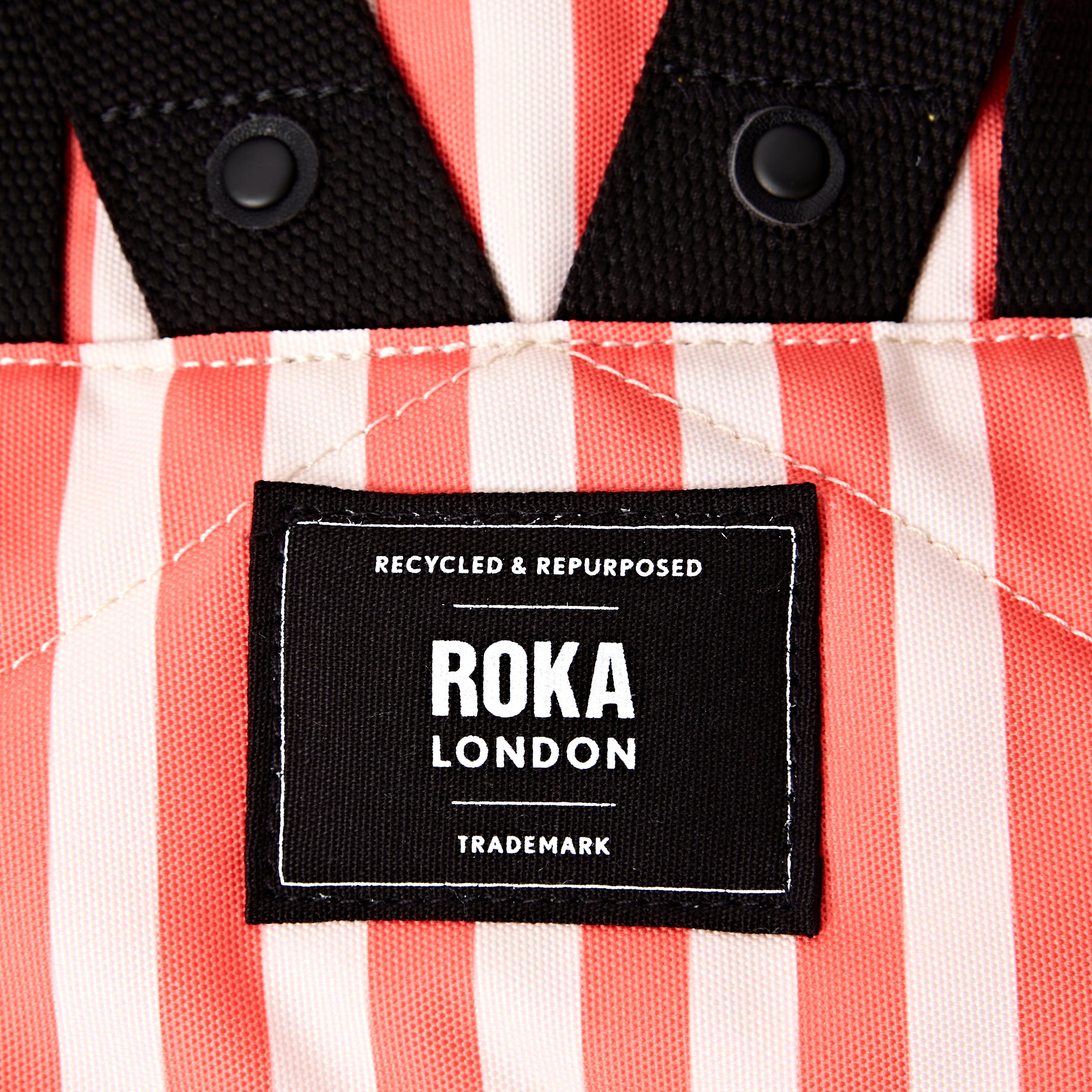 Roka London Canfield Medium ryggsekk Coral Stripe 16 liter