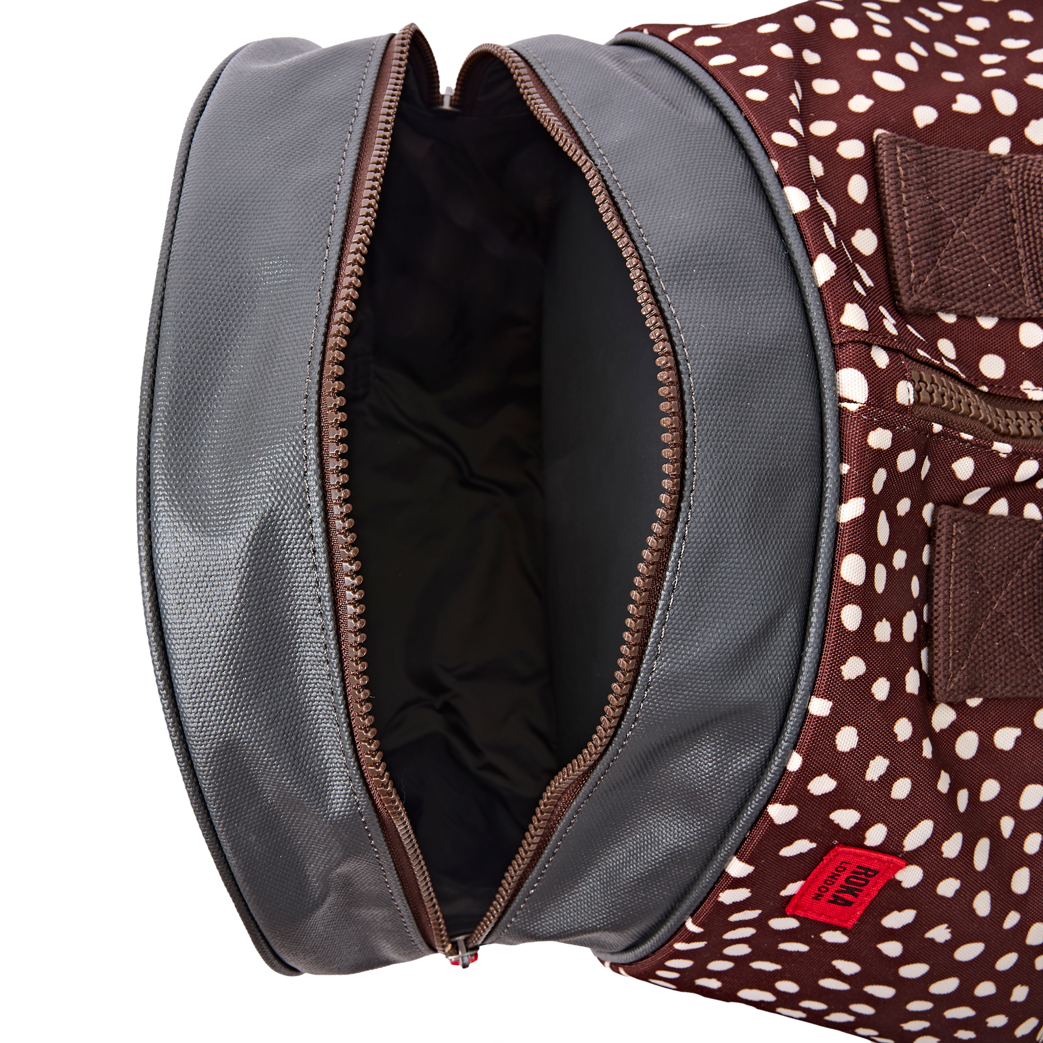 Roka London Heathrow duffelv bag brun prikker Large 50 liter