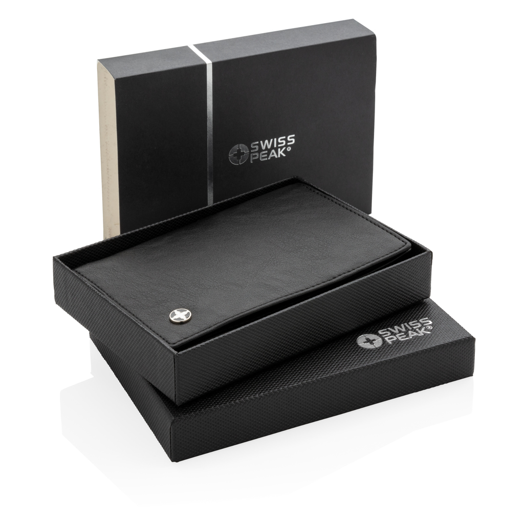 Swiss Peak passmappe svart RFID skimmingbeskyttelse