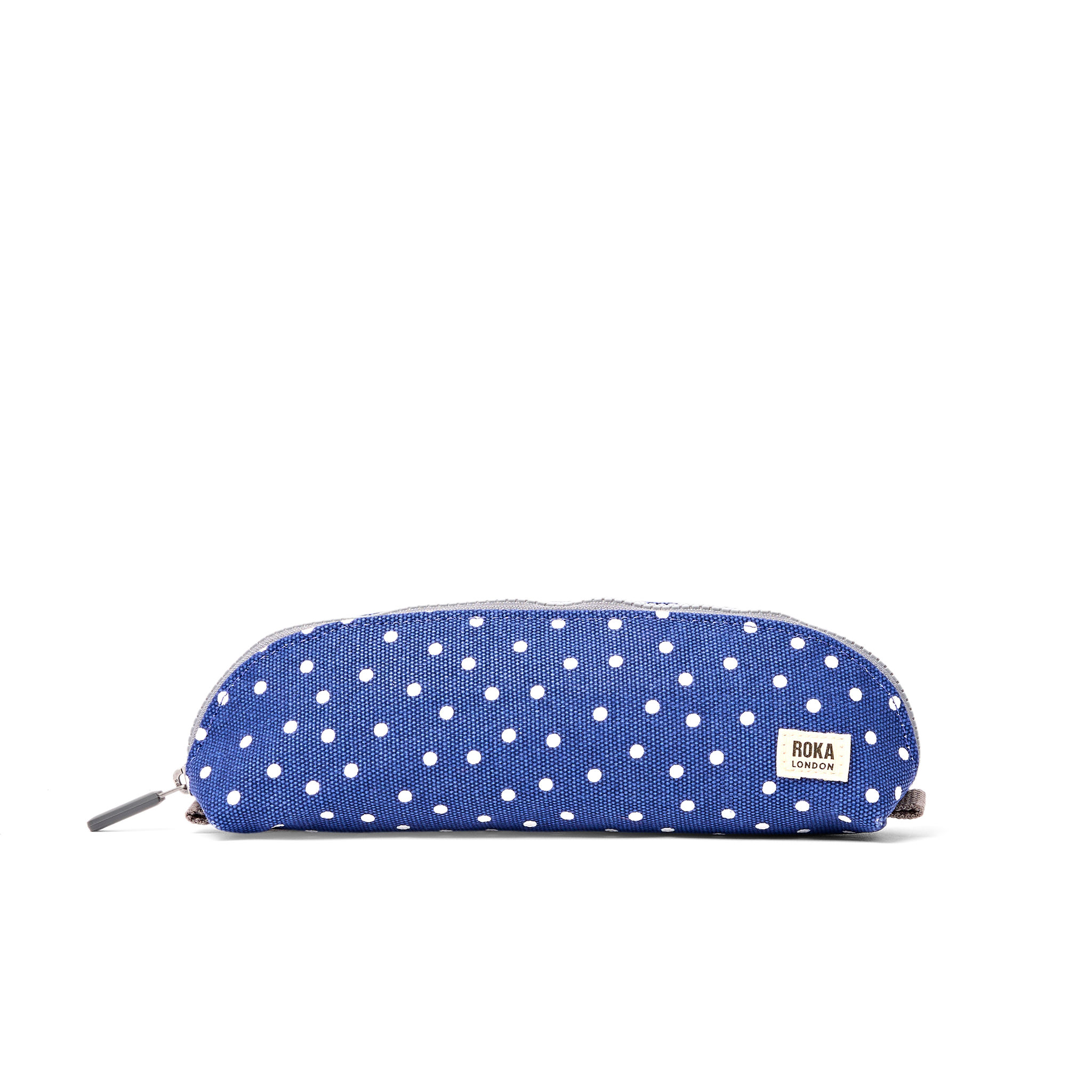 Roka London Tate Small mappe Navy Polka bomull