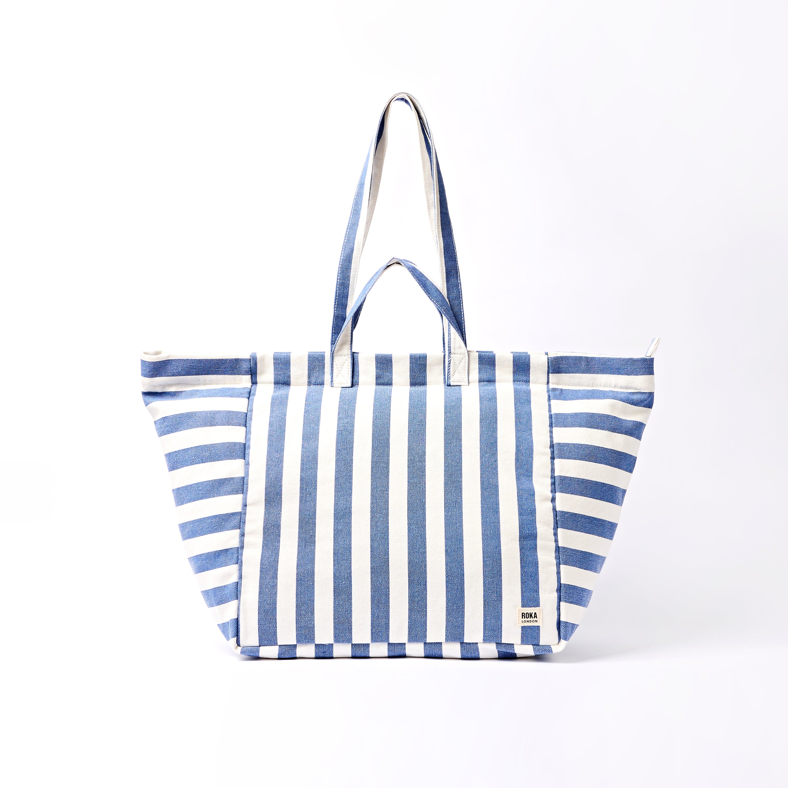 Roka London Marylebone tote large denim stripe 43 liter