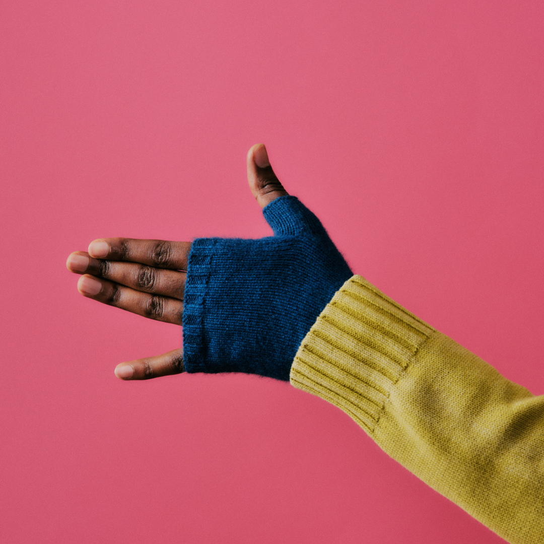 Roka London Metropolitan fingerløse hansker Teal kashmir