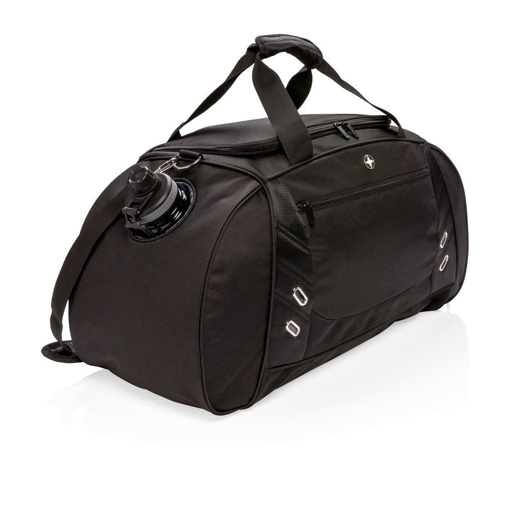 Swiss Peak weekendbag sportbag svart med skofack