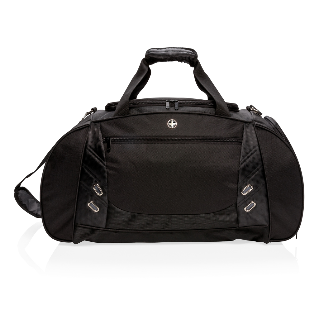 Swiss Peak weekendbag sportbag svart med skofack
