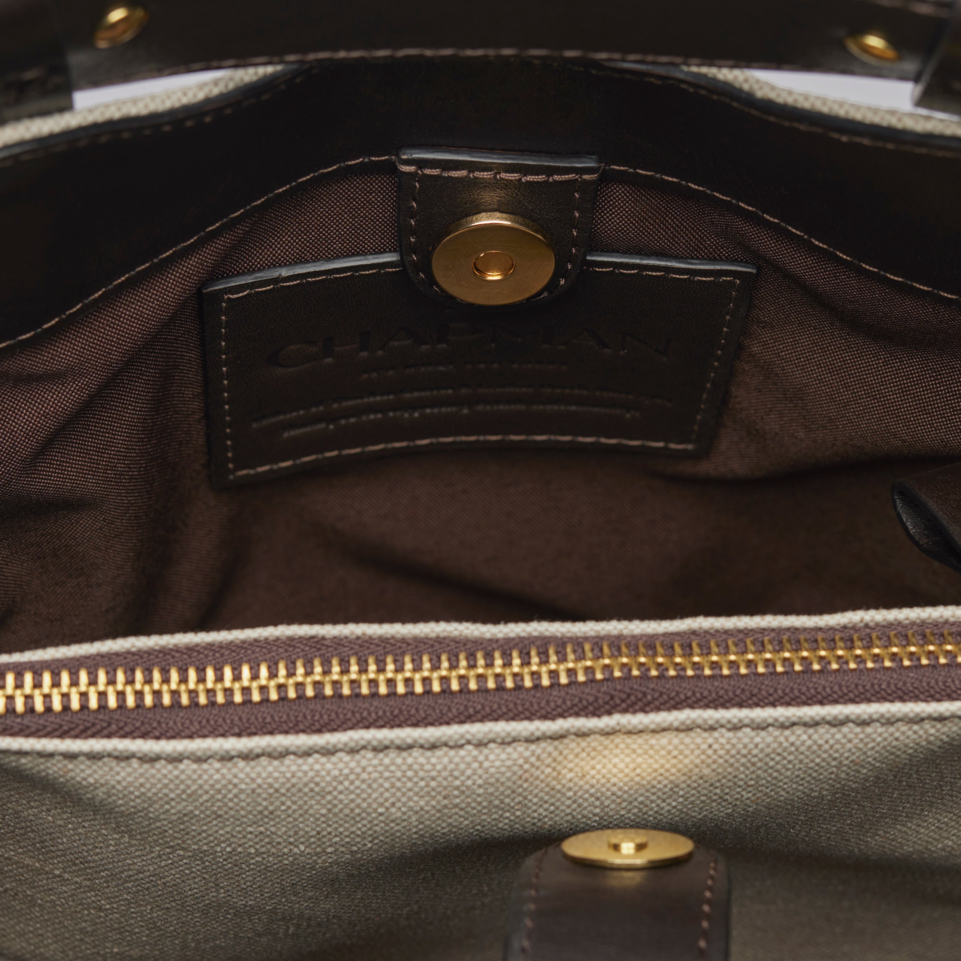 Chapman Madeleine Bucket Bag bøtteveske tan canvas