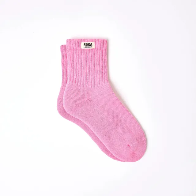 Roka London Windsor sokker pink carnation str 36–42 stripe