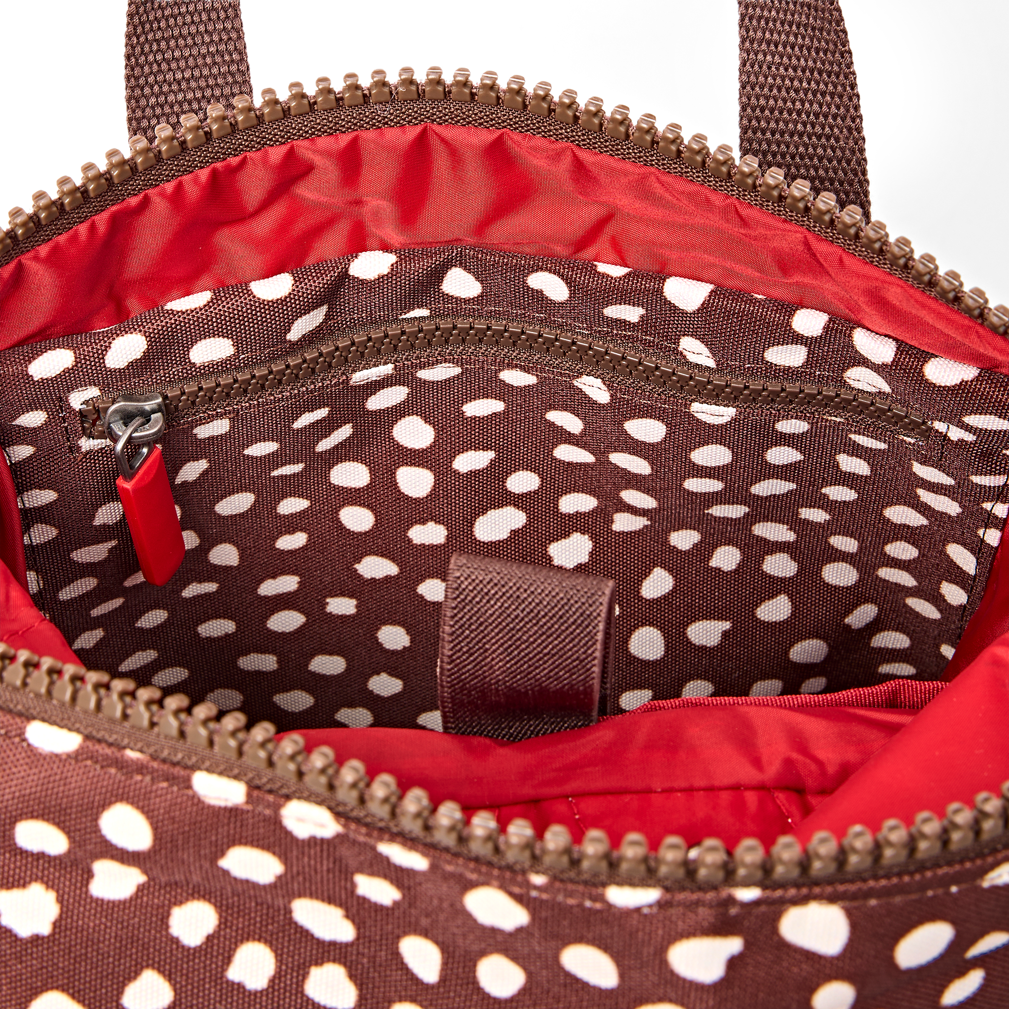 Roka London Canfield Roll Top ryggsekk small brown dot 9,8 liter