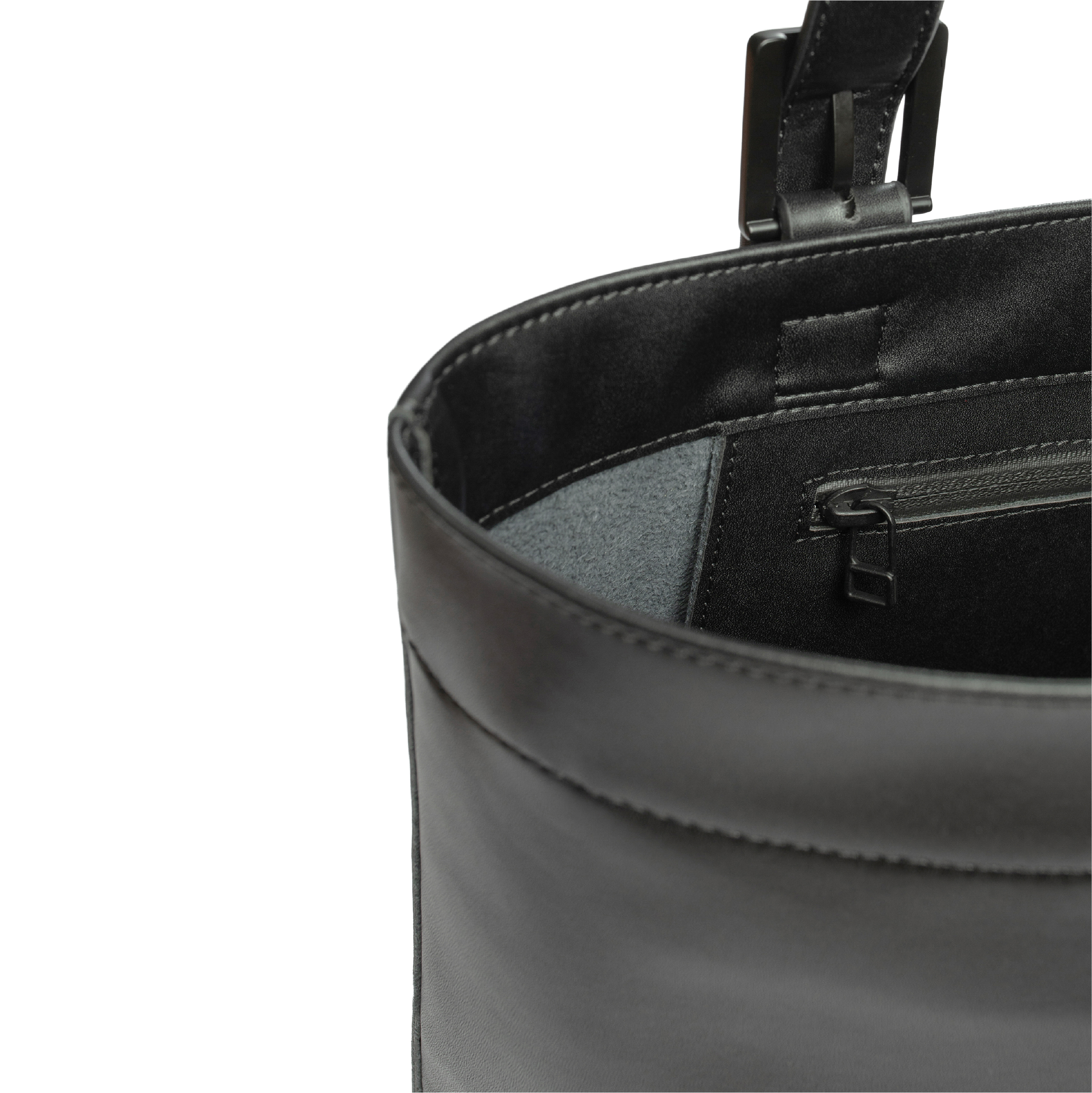 KIWEE Tote Bag skulderveske 6,5 L svart skinn