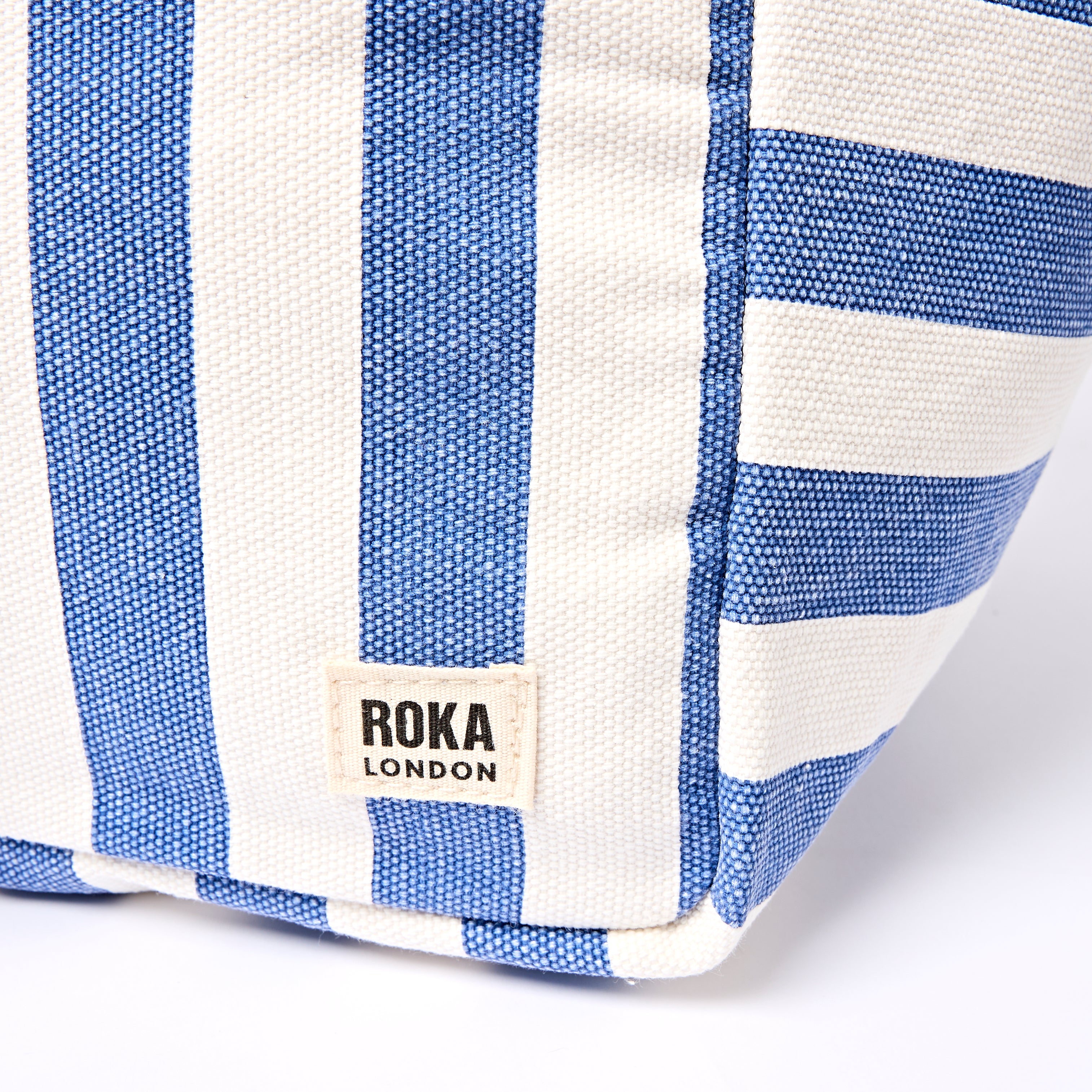 Roka London Marylebone tote large denim stripe 43 liter
