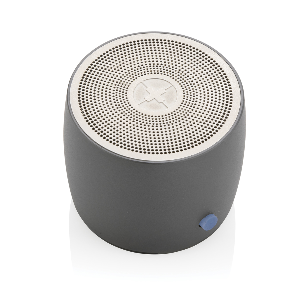 Swiss Peak 3W bluetooth høyttaler grå resirkulert aluminium