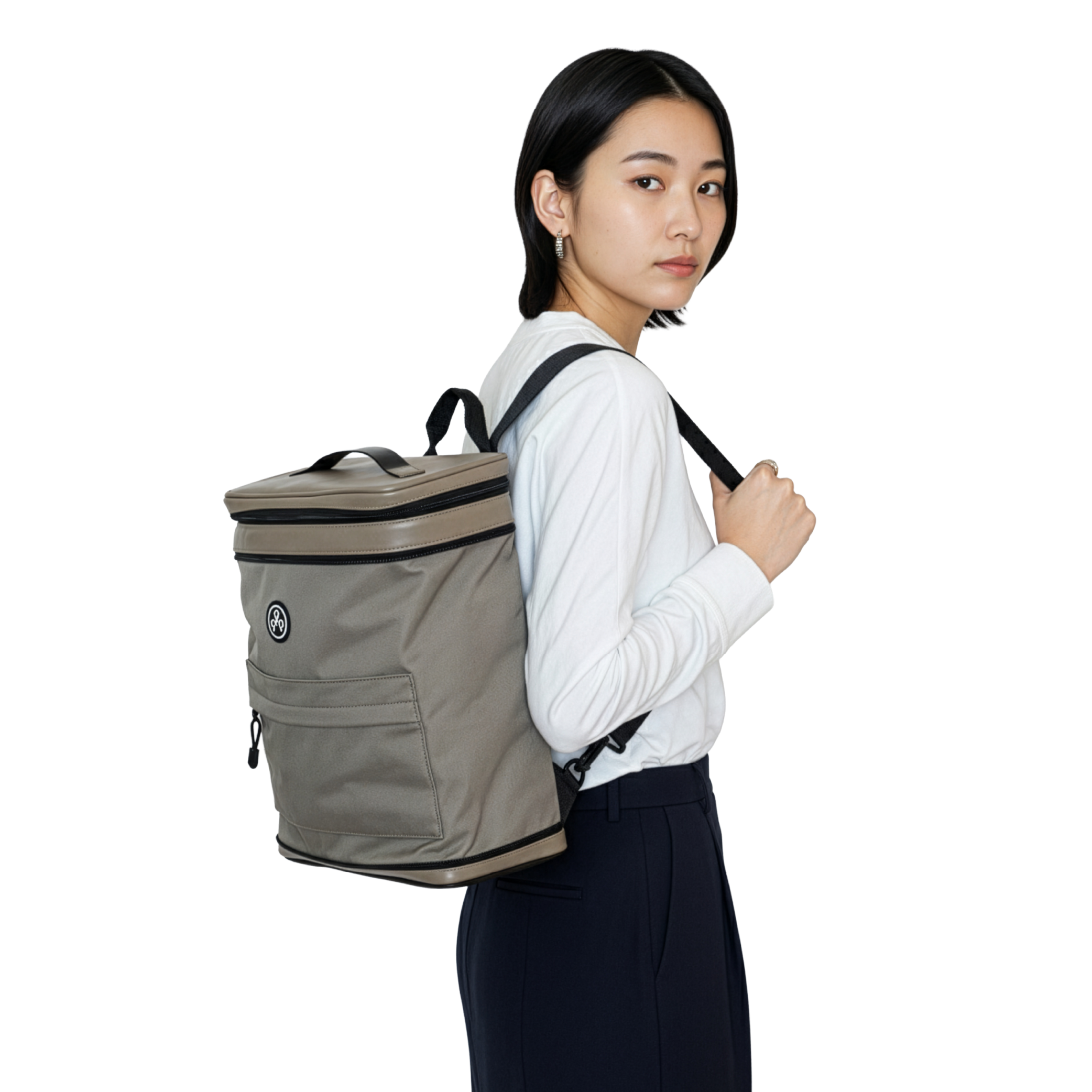 KIWEE Sandwich ryggsekk beige melert 15 L laptop