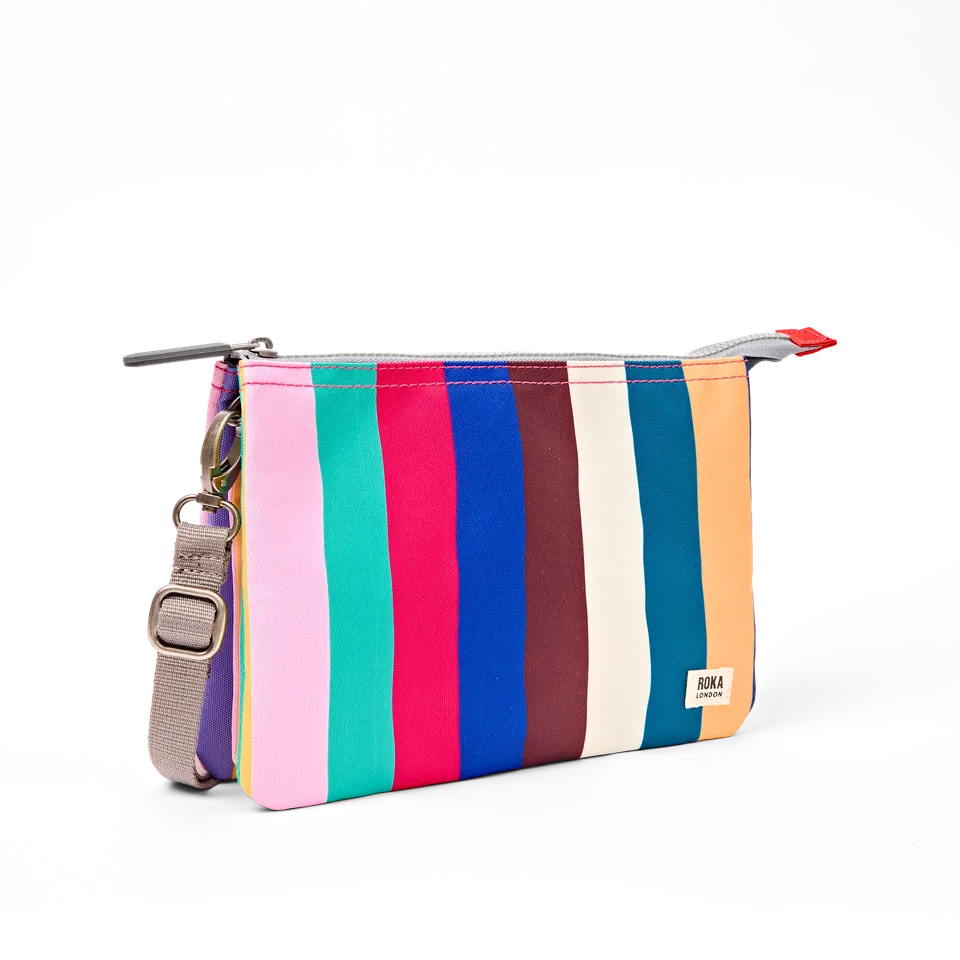 Roka London Carnaby XL crossbody wide multi stripe