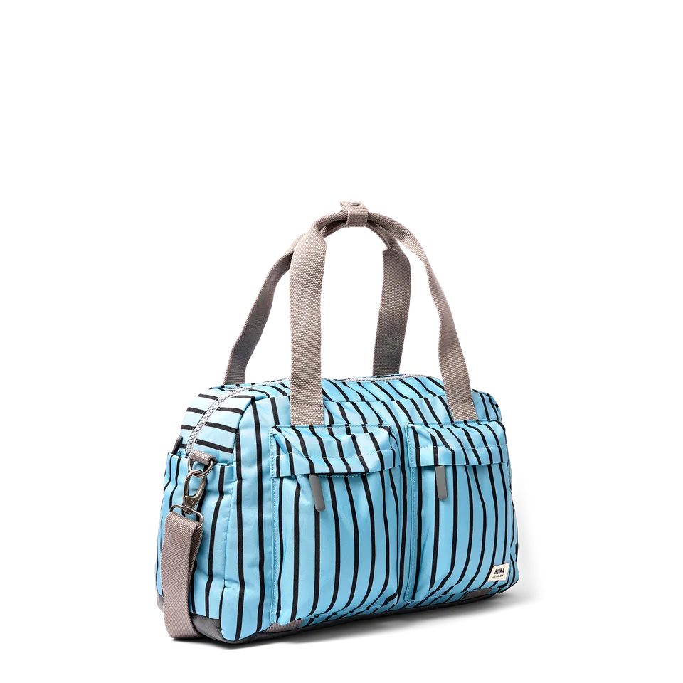 Roka London Gatwick Carry-On duffelbag blue stripe